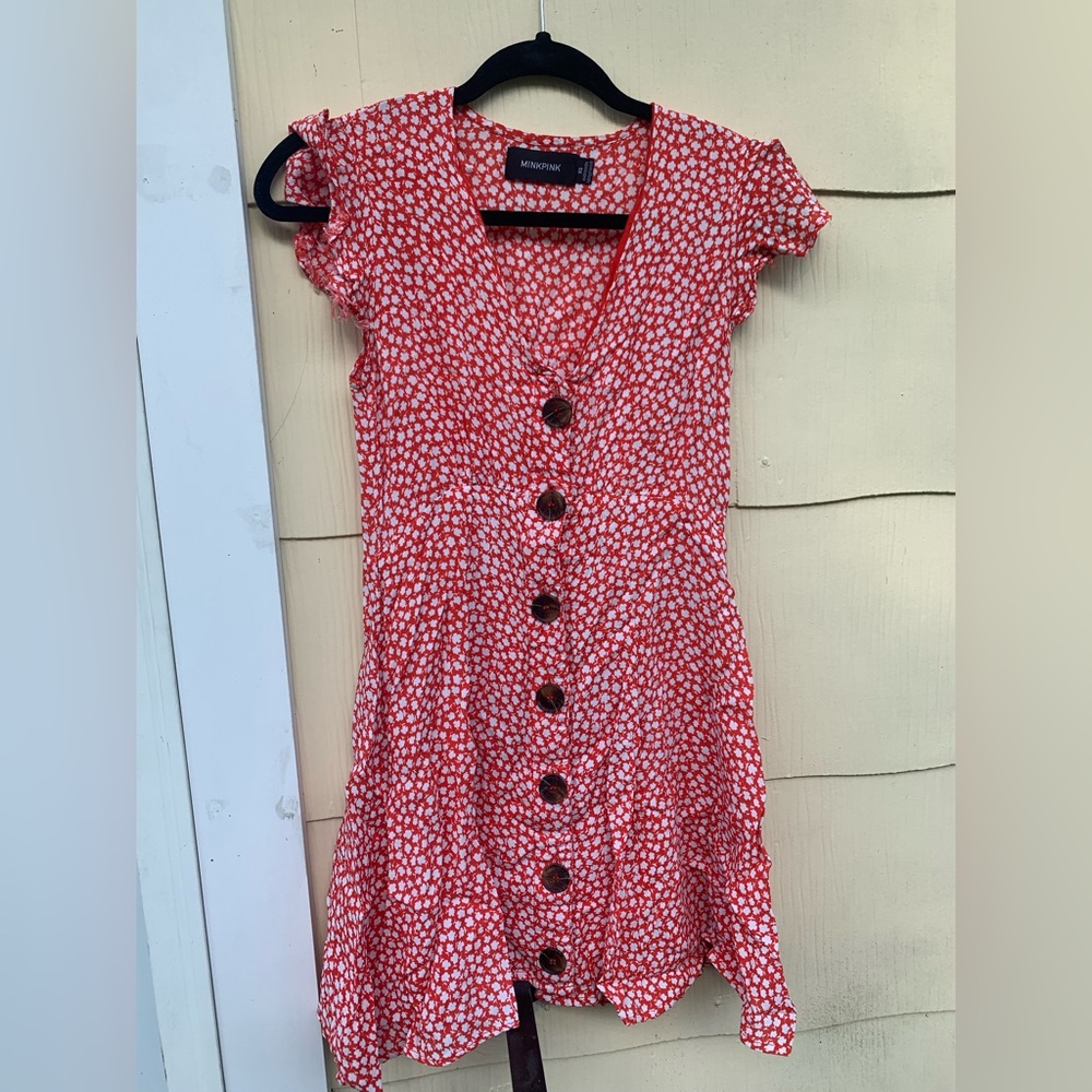 MINKPINK button down floral dress xs